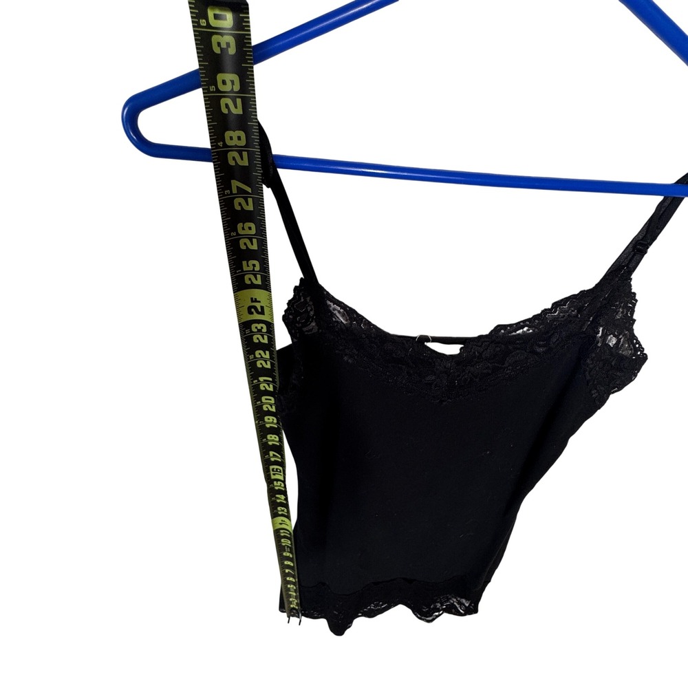 Y2k Zenana Outfitters Lace Trim Cami Size M Black Stretch Coquette 90s Layering - Picture 9 of 9